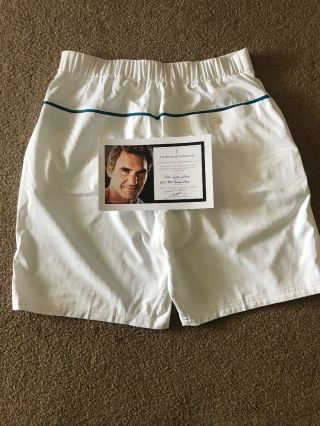 Roger Federer MATCH Signed Nike Tennis Shorts - From 2012 Indian Wells 3