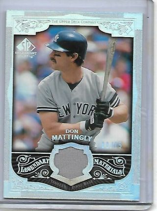 2006 Sp Legendary Cuts Don Mattingly Materials Platinum 9/15 Yankees Game