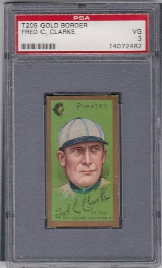 1911 T205 Gold Border Fred Clarke Psa 3 Vg Sovereign Pittsburgh Baseball Card