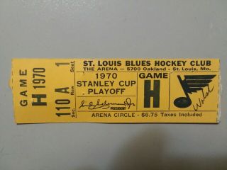 1970 Stanley Cup Finals Game 2 Ticket Boston Bruins Vs St.  Louis Blues Bobby Orr