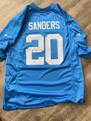 Beckett Certified Authentic Signed Barry Sanders Auto Official Nfl Nike Jersey