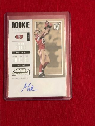 2017 Panini Contenders George Kittle Rookie Rc Auto 164
