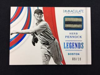 2019 Panini Immaculate Legends Herb Pennock Patch Jersey Relic /10 Boston Fotl