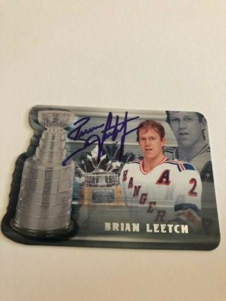 1998 In The Game Brian Leetch Signed Card York Rangers