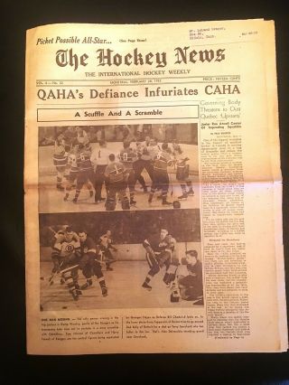 The Hockey News,  Feb 28,  1953,  Vol 6 No 22,  20 P,  12 X 16,  Montreal,  Nyr On Cover