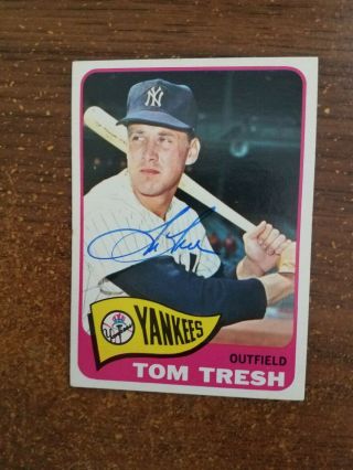Tom Tresh 1965 Topps Autographed Baseball Card