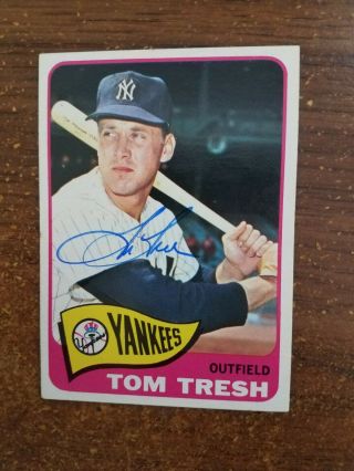 Tom Tresh 1965 Topps Autographed Baseball Card 2
