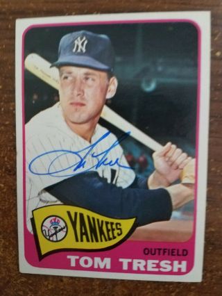 Tom Tresh 1965 Topps Autographed Baseball Card 3