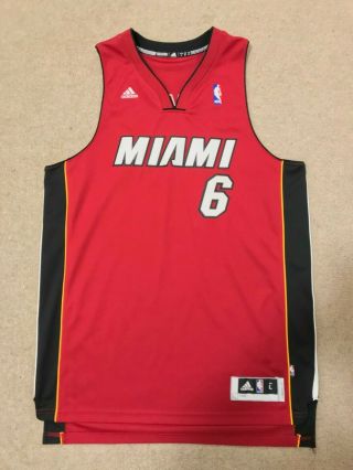 Lebron James Miami Heat Jersey Adidas Nba Basketball Swingman Rev 30 Red Size L