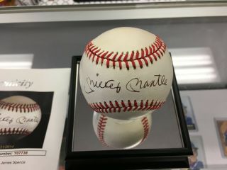Mickey Mantle Single Signed Baseball Autograph Auto Jsa Ny Yankees Hof Nr