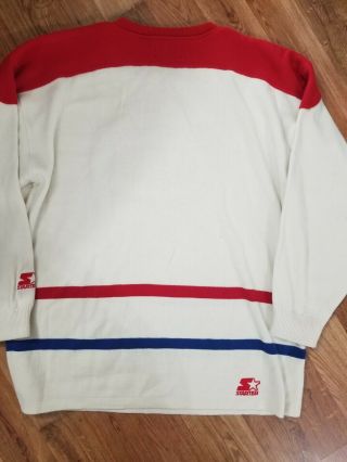 RARE vintage Montreal Canadiens Starter knit jersey sweater white jersey 2xl 2