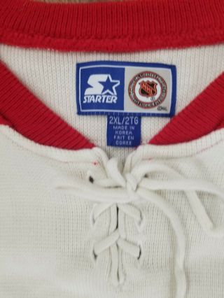 RARE vintage Montreal Canadiens Starter knit jersey sweater white jersey 2xl 3