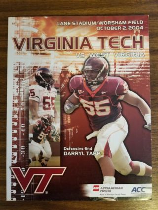 Virginia Tech Football Program V Wvu West Virginia Va Tech,  Poster