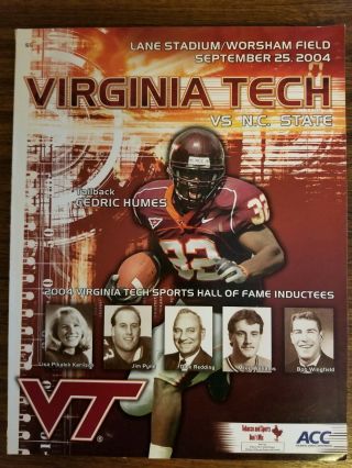 2004 Virginia Tech Football Program Vs Nc State,  Jeff King Poster
