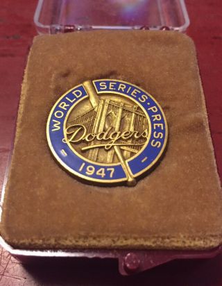 1947 Brooklyn Dodgers World Series Press Pin Near