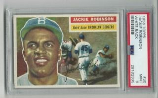 1956 Topps Baseball - Jackie Robinson (30) - Hof - White Back - Psa 9