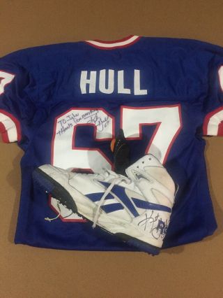Kent Hull Game Worn Jersey And Cleats Autographed Buffalo Bills 2