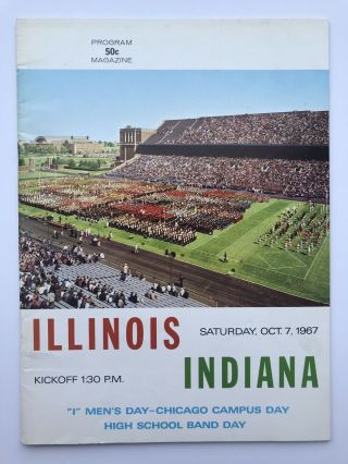 Illinois Vs Indiana Football 1967 Program Big Ten Champs Rose Bowl