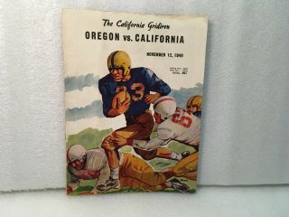 1949 Oregon Vs California College Football Program 11 - 12 - 49 Rose Bowl Year