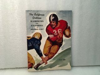 1947 Washington Vs California College Football Program 11 - 08 - 47