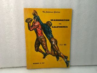 1957 Washington Vs California College Football Program 11 - 16 - 57