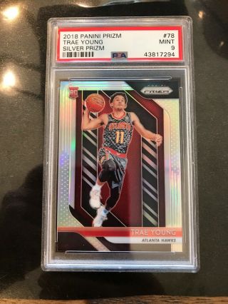 Trae Young 2018 - 19 Panini Prizm Rc Silver Prizm Refractor Psa 9
