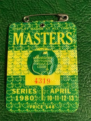 1980 Masters Badge Seve Ballesteros Champion Augusta National Ticket Souvenir