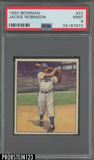 1950 Bowman 22 Jackie Robinson Brooklyn Dodgers Hof Psa 9 " High End "