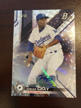 Josiah Gray 2019 Bowman Platinum Ice Auto Autograph /50 Los Angeles Dodgers Ssp