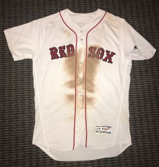 Xander Bogaerts Boston Red Sox Game Worn Jersey Dirt Mlb Auth