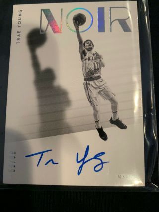 2018 - 19 Trae Young,  Noir Autographed Card 59 Of 99