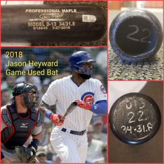 2018 Jason Heyward Game Homerun Bat Mlb Holo Chicago Cubs 2016 Ws Champs