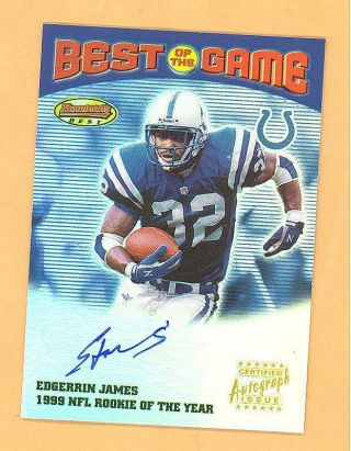 Edgerrin James 2000 Bowman Best Of The Game Auto Autograph On Card Bg1 Colts
