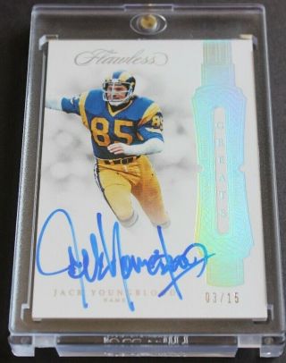 Jack Youngblood Flawless Auto Short Print /15 On Card Autograph Rams Hof