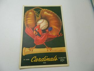 1954 Baltimore Orioles 1st Season @ St Louis Cardinals Spring Browns Scorecard