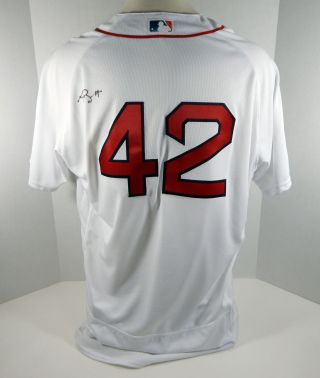 2018 Boston Red Sox Andy Barkett 42 Game White Jackie Robinson Jersey