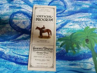1927 Kentucky Derby Program Horse Racing