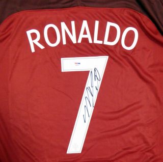 Cristiano Ronaldo Autographed Portugal Nike Authentic Red Jersey Xl Psa 116588