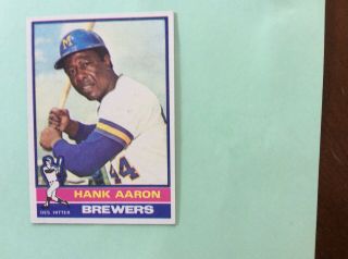 1976 Topps Baseball Ex/mt Hank Aaron 550 Brewers