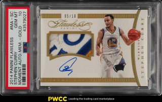 2014 Panini Flawless Momentous Gold Stephen Curry Auto Patch /10 Psa 10 (pwcc)