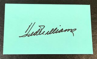 Ted Williams Boston Red Sox Legend Vintage Signed Autograph 3x5 Index Card