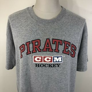 Vtg 90s Ccm Portland Pirates Gray T Shirt Men 