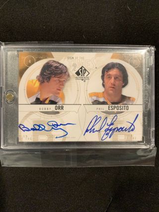 2009 - 2010 Sp Sign Of The Times Dual Auto Bobby Orr & Phil Esposito Boston Bruins