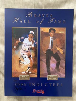 Ralph Garr Autographed Braves Hall Of Fame Lithograph Bill Lucas Atlanta