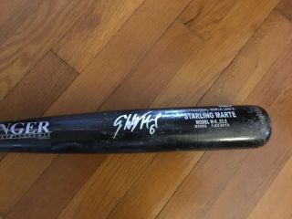 Starling Marte Game Bat Pittsburgh Pirates Autograph Signed 2