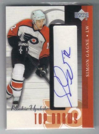 S.  Gagne (philadelphia) 02 - 03 Ud Rookie Update Top Draws Autographed Card Sc