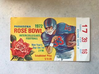 1972 Michigan Stanford Rose Bowl Football Ticket Stub