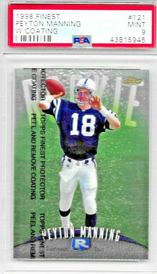 1998 98 Topps Finest Football Peyton Manning Rookie Psa 9 121 " Colts "