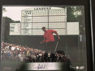 Upper Deck Uda Memorabilia Tiger Woods 8”× 10” Photo Authentic Autograph 4/100