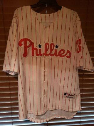 Roy Halladay Majestic Philadelphia Phillies Jersey Size 50 Mlb Phi Pinstripe